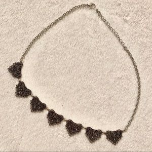 3mm 21 inch Silver Hearts Necklace